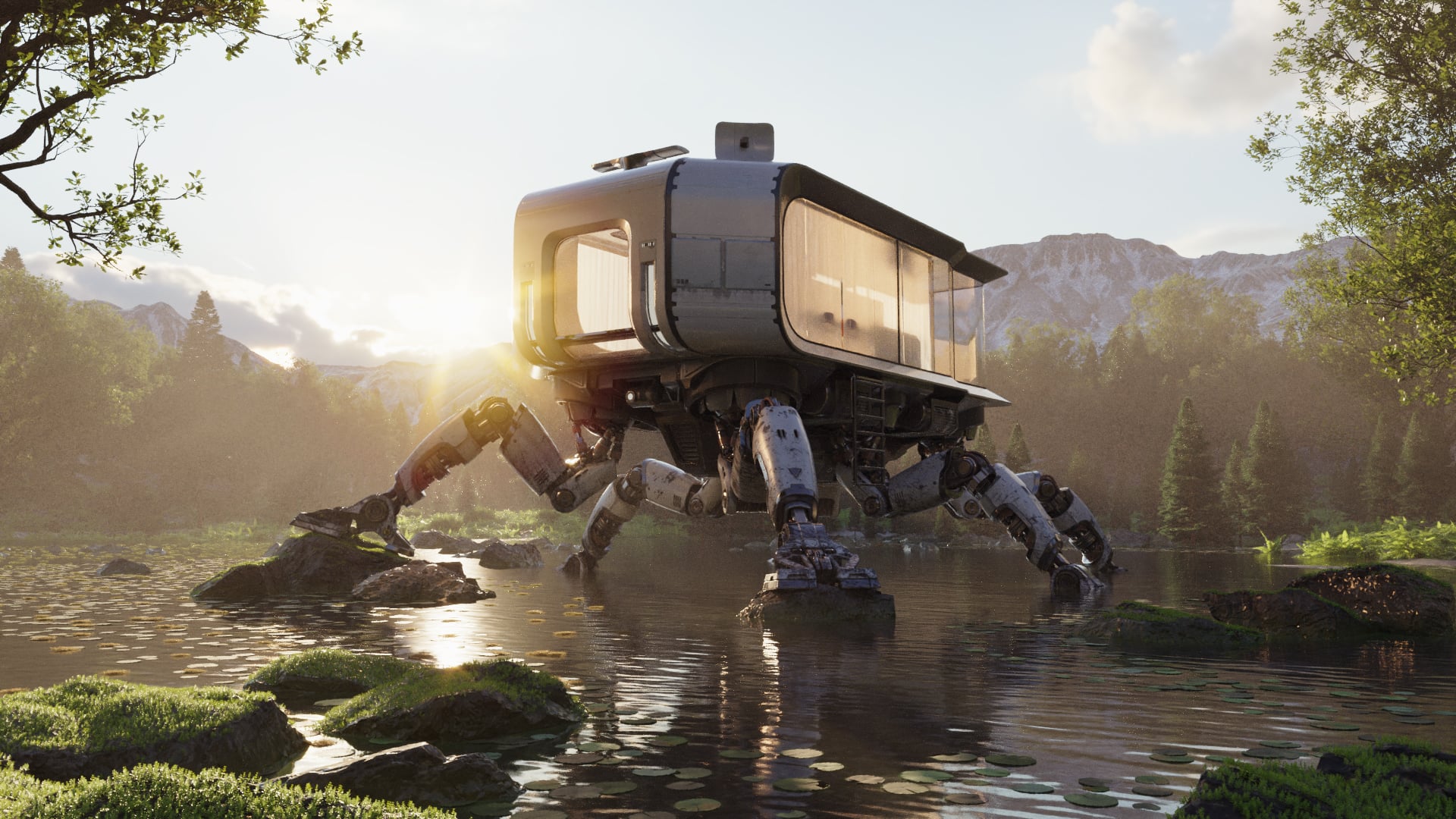 One-Click Full Scene rendered in 3ds Max with Corona