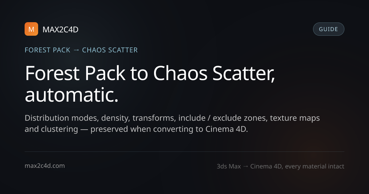 Convert Forest Pack to Chaos Scatter — 3ds Max to Cinema 4D | MAX2C4D